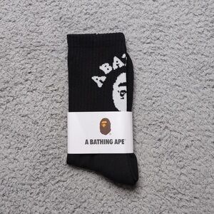 Bape Black and White Athletic Socks